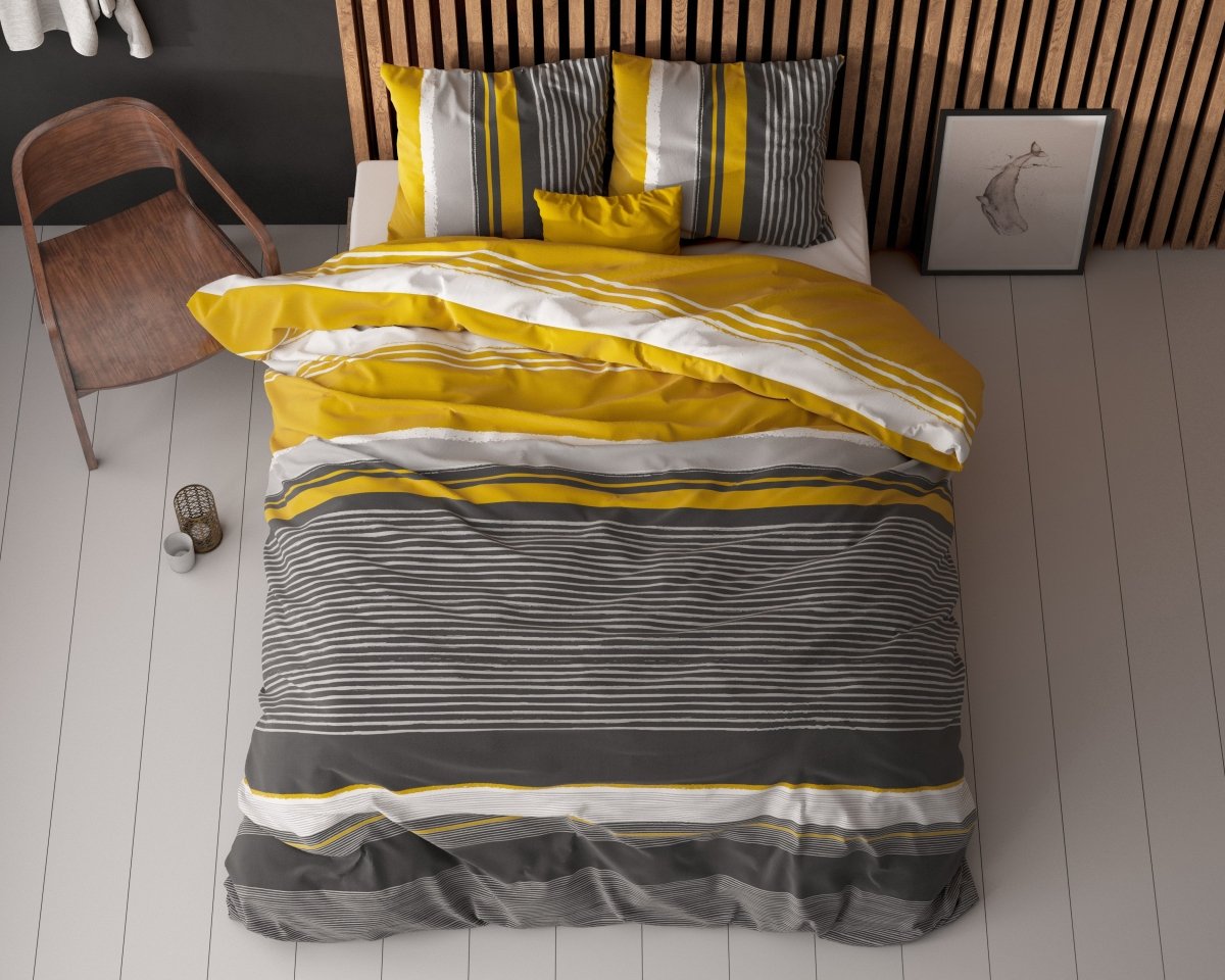 Polycotton Duvet Cover Set Drake | Black | Single - 140cm (W) x 220cm (L) - The Bedding & Blankets Store