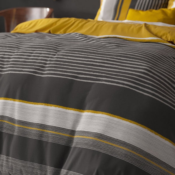 Polycotton Duvet Cover Set Drake | Black | Single - 140cm (W) x 220cm (L) - The Bedding & Blankets Store