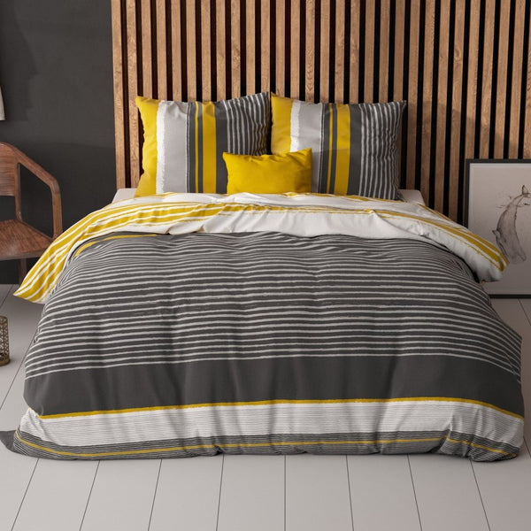Polycotton Duvet Cover Set Drake | Black | Single - 140cm (W) x 220cm (L) - The Bedding & Blankets Store