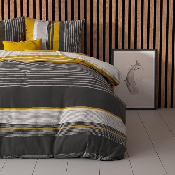 Polycotton Duvet Cover Set Drake | Black | Single - 140cm (W) x 220cm (L) - The Bedding & Blankets Store