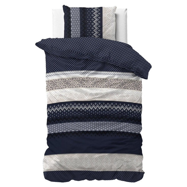 Polycotton Duvet Cover Set Elisabeth | Navy | Single - 140cm (W) x 220cm (L) - The Bedding & Blankets Store