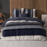 Polycotton Duvet Cover Set Elisabeth | Navy | Single - 140cm (W) x 220cm (L) - The Bedding & Blankets Store