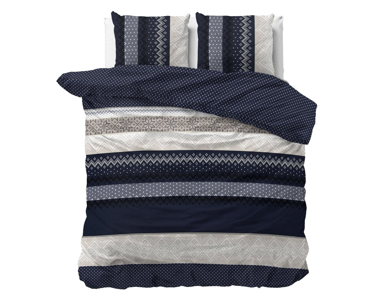 Polycotton Duvet Cover Set Elisabeth | Navy | Single - 140cm (W) x 220cm (L) - The Bedding & Blankets Store