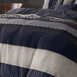 Polycotton Duvet Cover Set Elisabeth | Navy | Single - 140cm (W) x 220cm (L) - The Bedding & Blankets Store