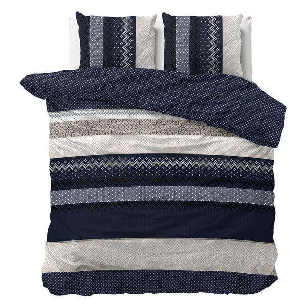 Polycotton Duvet Cover Set Elisabeth | Navy | Single - 140cm (W) x 220cm (L) - The Bedding & Blankets Store