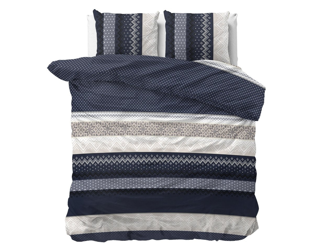 Polycotton Duvet Cover Set Elisabeth | Navy | Single - 140cm (W) x 220cm (L) - The Bedding & Blankets Store
