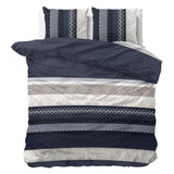 Polycotton Duvet Cover Set Elisabeth | Navy | Single - 140cm (W) x 220cm (L) - The Bedding & Blankets Store