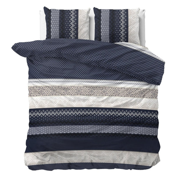 Polycotton Duvet Cover Set Elisabeth | Navy | Single - 140cm (W) x 220cm (L) - The Bedding & Blankets Store