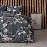 Polycotton Duvet Cover Set Eloise 2 | Indigo | King Long - 240cm (W) x 220cm (L) - The Bedding & Blankets Store