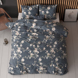 Polycotton Duvet Cover Set Eloise 2 | Indigo | King Long - 240cm (W) x 220cm (L) - The Bedding & Blankets Store