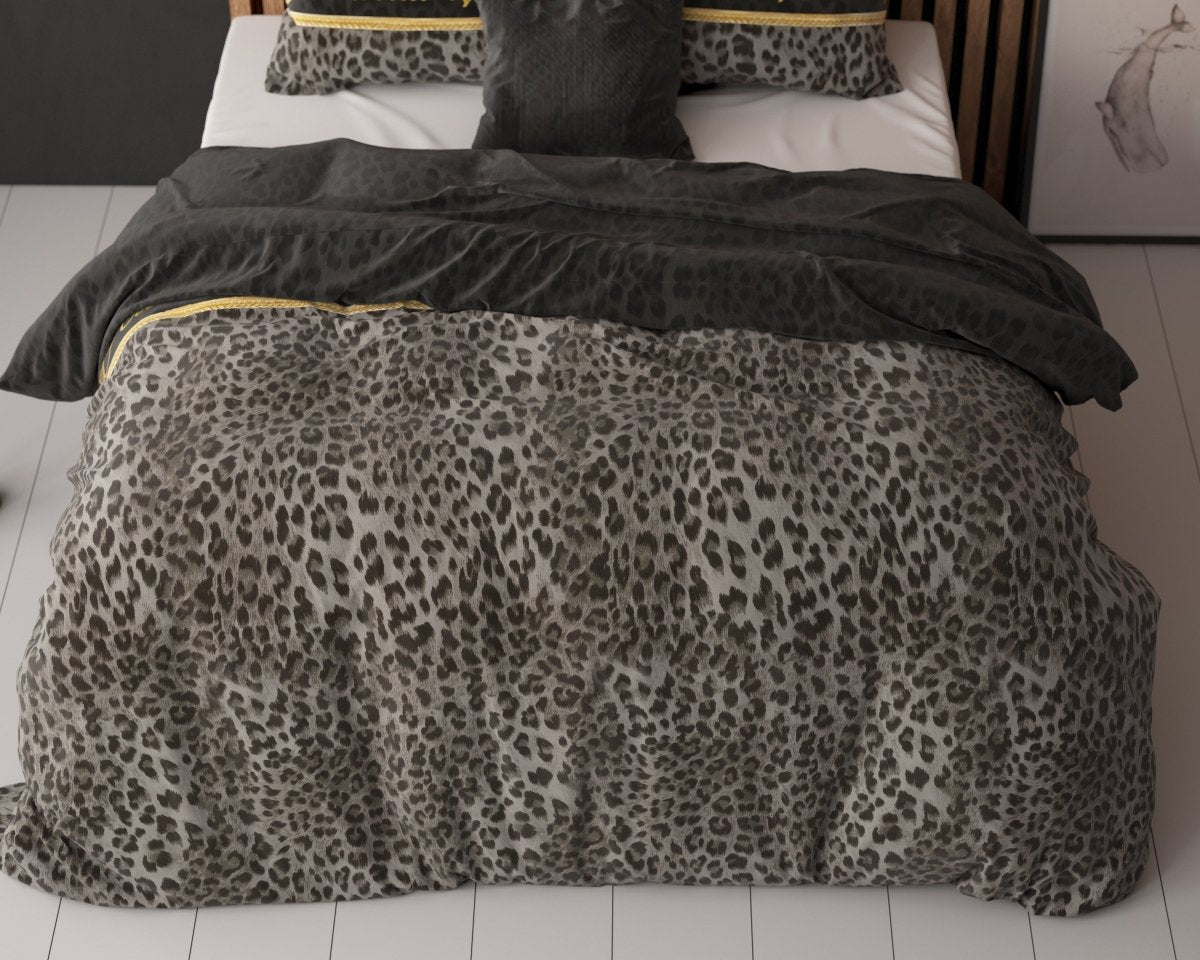 Polycotton Duvet Cover Set Eternal Love | Black | Single - 140cm (W) x 220cm (L) - The Bedding & Blankets Store