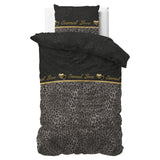 Polycotton Duvet Cover Set Eternal Love | Black | Single - 140cm (W) x 220cm (L) - The Bedding & Blankets Store
