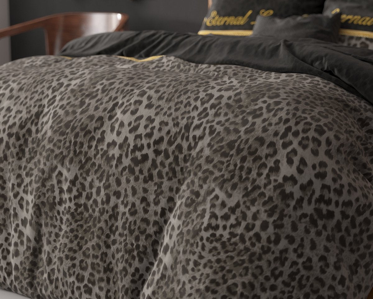 Polycotton Duvet Cover Set Eternal Love | Black | Single - 140cm (W) x 220cm (L) - The Bedding & Blankets Store