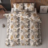 Polycotton Duvet Cover Set Feather District | Sand | Single - 140cm (W) x 220cm (L) - The Bedding & Blankets Store