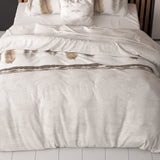 Polycotton Duvet Cover Set Feathers 3 | Grey | Single - 140cm (W) x 220cm (L) - The Bedding & Blankets Store