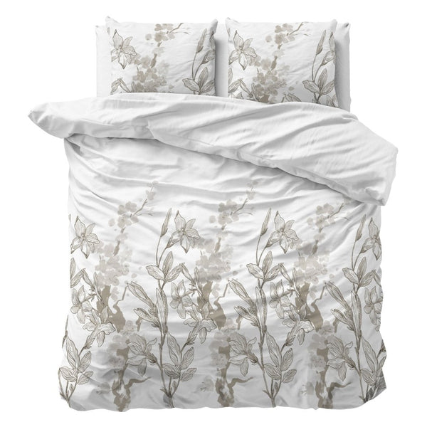 Polycotton Duvet Cover Set Flynn | White | Single - 140cm (W) x 220cm (L) - The Bedding & Blankets Store