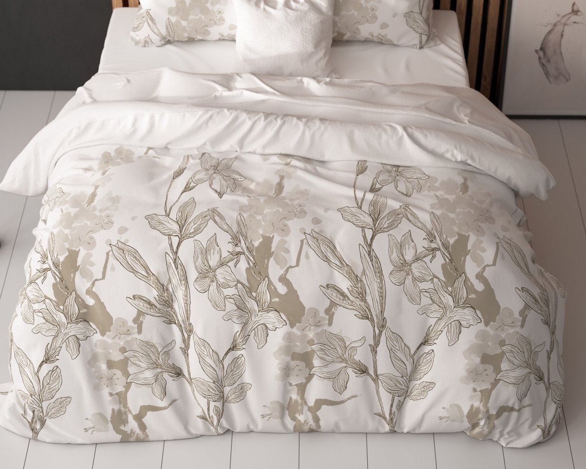 Polycotton Duvet Cover Set Flynn | White | Single - 140cm (W) x 220cm (L) - The Bedding & Blankets Store