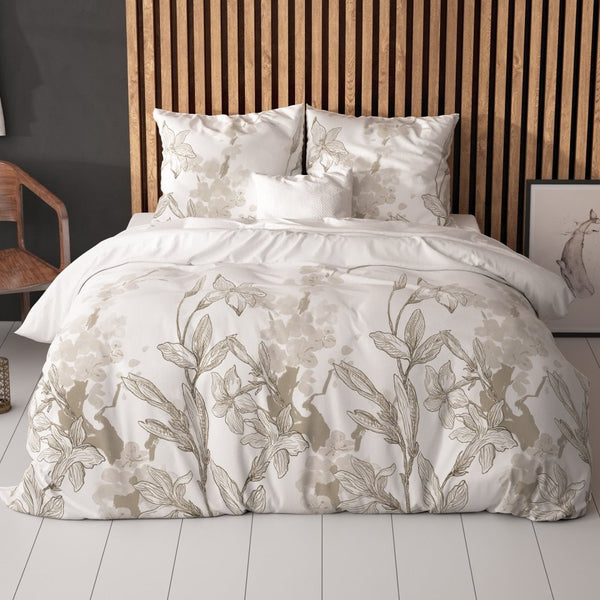 Polycotton Duvet Cover Set Flynn | White | Single - 140cm (W) x 220cm (L) - The Bedding & Blankets Store