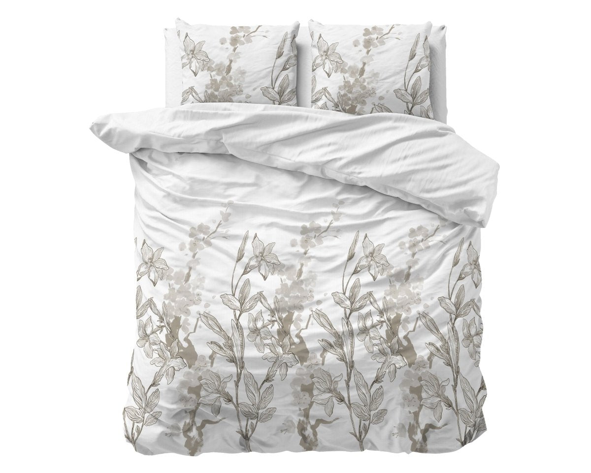 Polycotton Duvet Cover Set Flynn | White | Single - 140cm (W) x 220cm (L) - The Bedding & Blankets Store