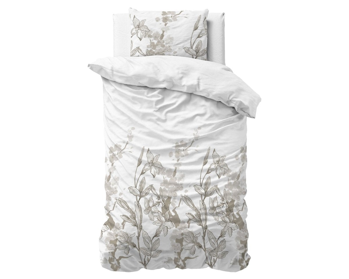 Polycotton Duvet Cover Set Flynn | White | Single - 140cm (W) x 220cm (L) - The Bedding & Blankets Store