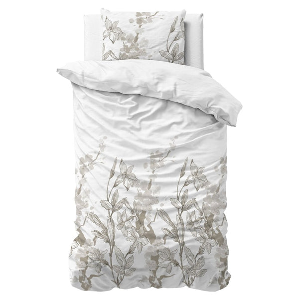 Polycotton Duvet Cover Set Flynn | White | Single - 140cm (W) x 220cm (L) - The Bedding & Blankets Store