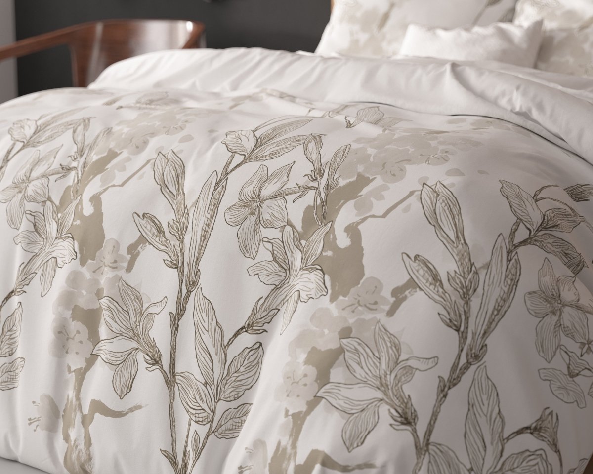Polycotton Duvet Cover Set Flynn | White | Single - 140cm (W) x 220cm (L) - The Bedding & Blankets Store