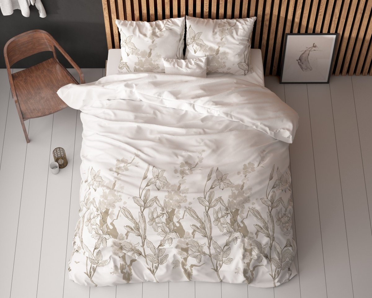 Polycotton Duvet Cover Set Flynn | White | Single - 140cm (W) x 220cm (L) - The Bedding & Blankets Store