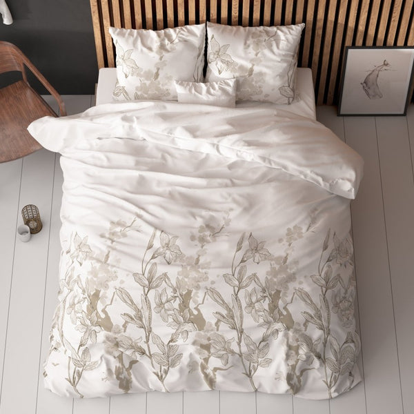 Polycotton Duvet Cover Set Flynn | White | Single - 140cm (W) x 220cm (L) - The Bedding & Blankets Store