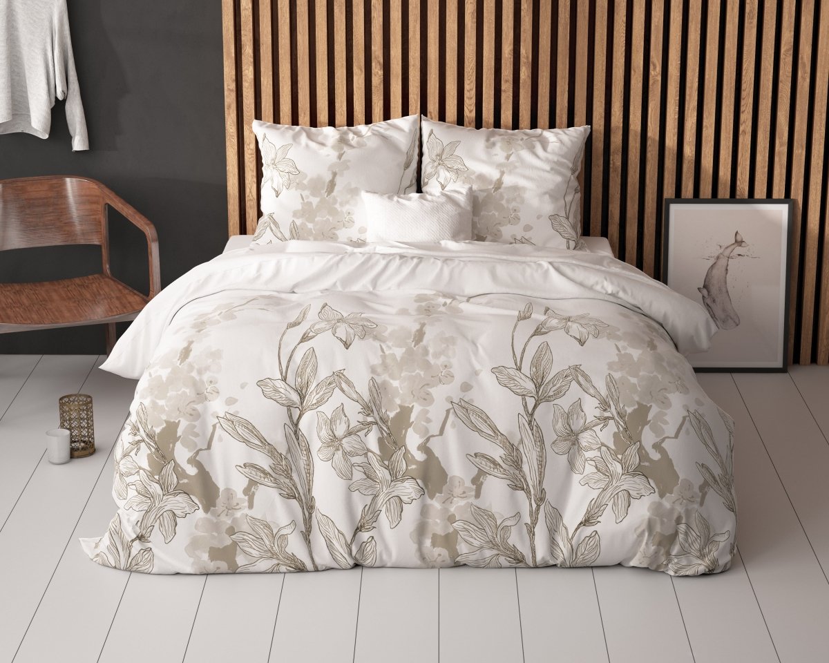 Polycotton Duvet Cover Set Flynn | White | Single - 140cm (W) x 220cm (L) - The Bedding & Blankets Store