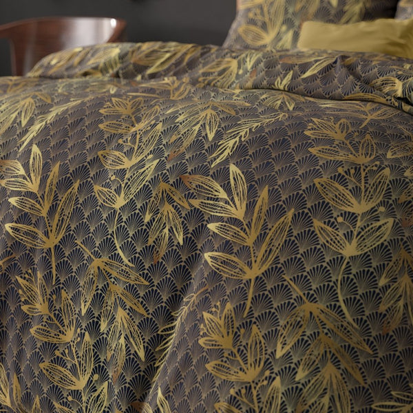 Polycotton Duvet Cover Set Gold Rush | Gold | Single - 140cm (W) x 220cm (L) - The Bedding & Blankets Store