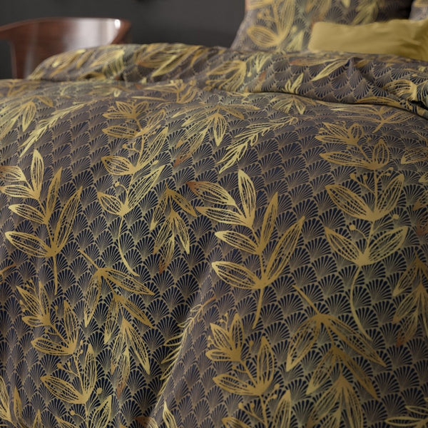 Polycotton Duvet Cover Set Gold Rush | Gold | Single - 140cm (W) x 220cm (L) - The Bedding & Blankets Store