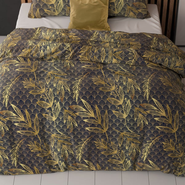 Polycotton Duvet Cover Set Gold Rush | Gold | Single - 140cm (W) x 220cm (L) - The Bedding & Blankets Store