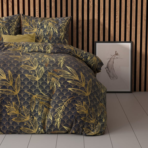 Polycotton Duvet Cover Set Gold Rush | Gold | Single - 140cm (W) x 220cm (L) - The Bedding & Blankets Store
