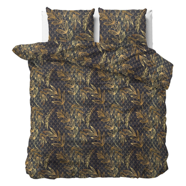 Polycotton Duvet Cover Set Gold Rush | Gold | Single - 140cm (W) x 220cm (L) - The Bedding & Blankets Store