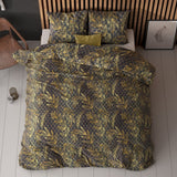 Polycotton Duvet Cover Set Gold Rush | Gold | Single - 140cm (W) x 220cm (L) - The Bedding & Blankets Store