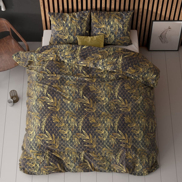 Polycotton Duvet Cover Set Gold Rush | Gold | Single - 140cm (W) x 220cm (L) - The Bedding & Blankets Store