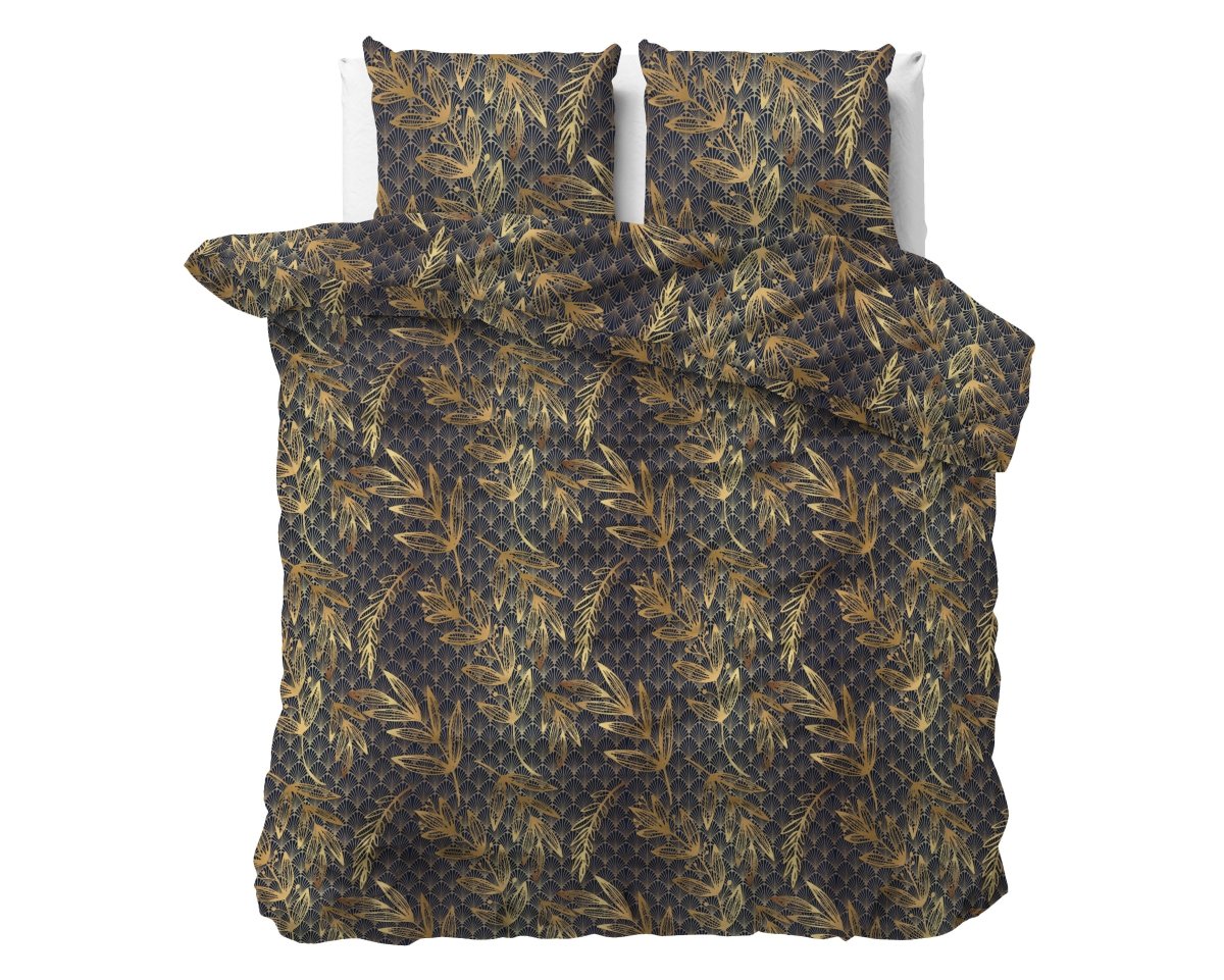 Polycotton Duvet Cover Set Gold Rush | Gold | Single - 140cm (W) x 220cm (L) - The Bedding & Blankets Store