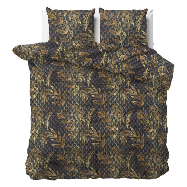 Polycotton Duvet Cover Set Gold Rush | Gold | Single - 140cm (W) x 220cm (L) - The Bedding & Blankets Store