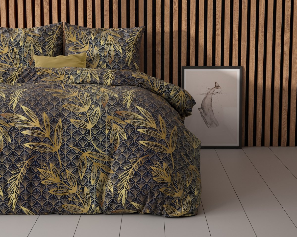 Polycotton Duvet Cover Set Gold Rush | Gold | Single - 140cm (W) x 220cm (L) - The Bedding & Blankets Store