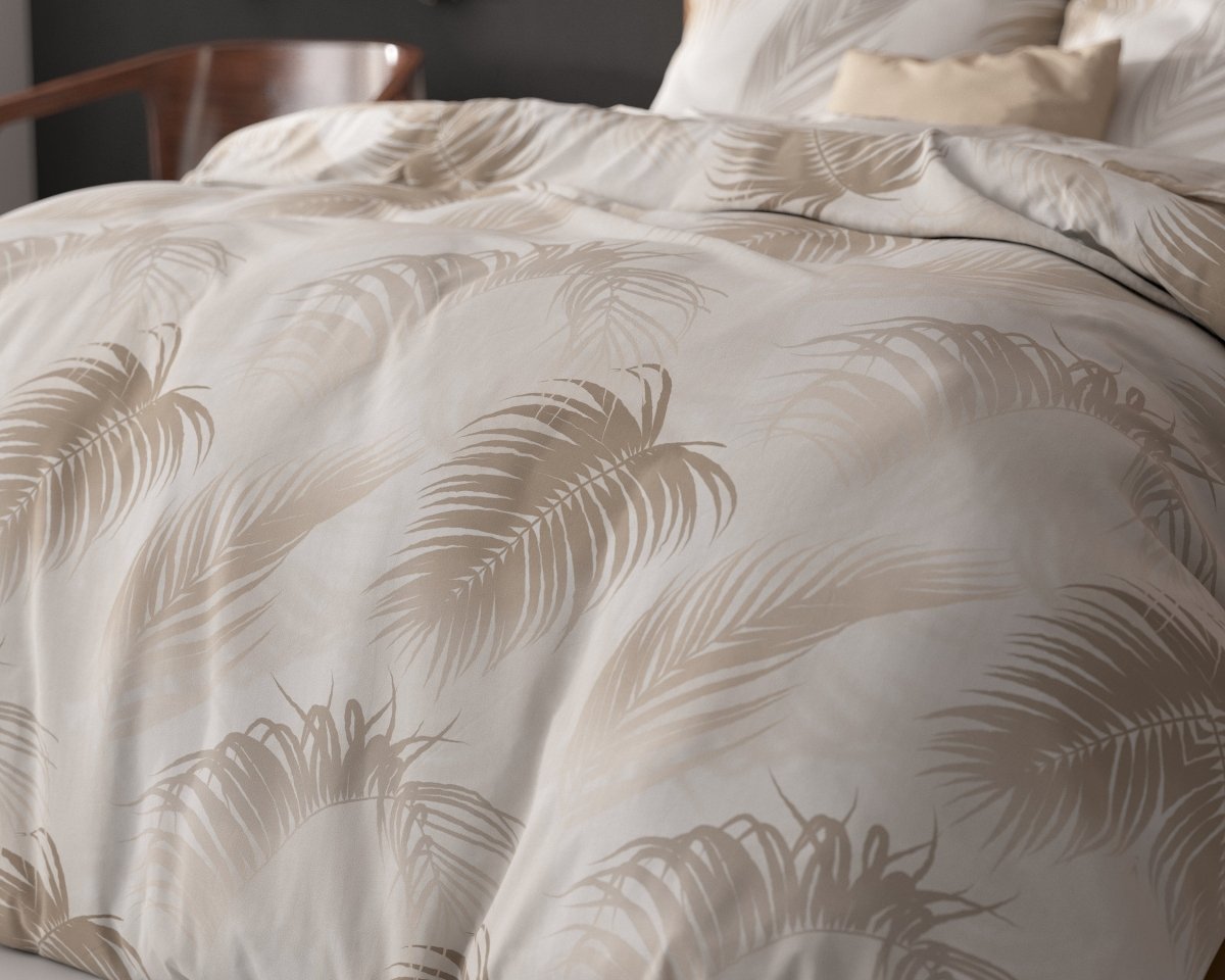 Polycotton Duvet Cover Set Jayda | Taupe | King Long - 240cm (W) x 220cm (L) - The Bedding & Blankets Store