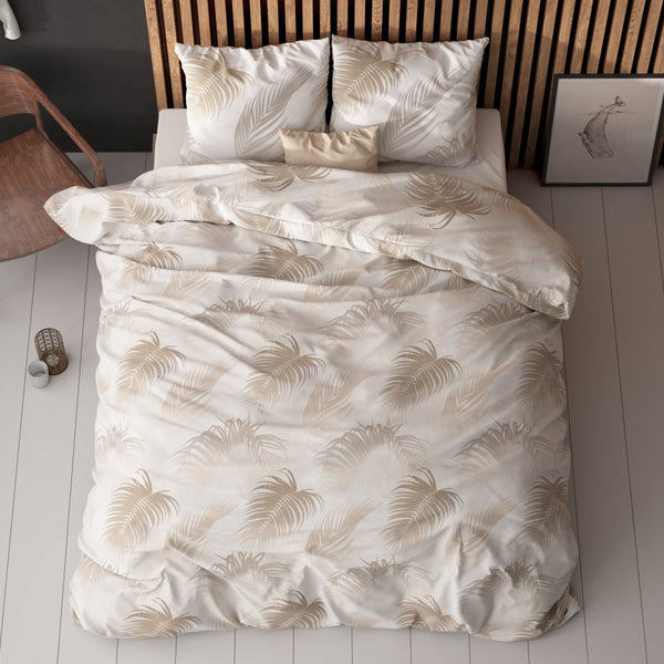 Polycotton Duvet Cover Set Jayda | Taupe | King Long - 240cm (W) x 220cm (L) - The Bedding & Blankets Store