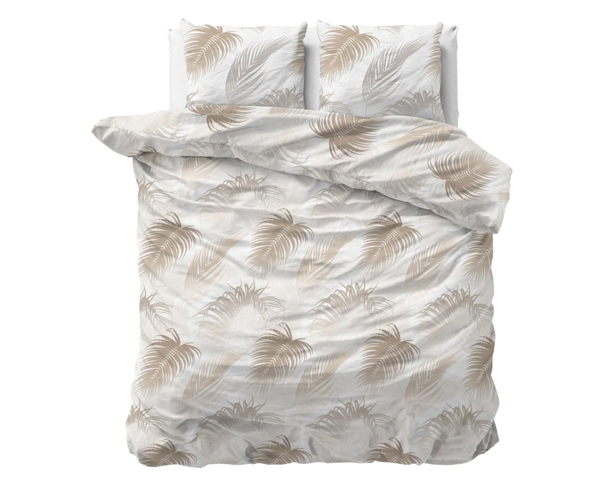 Polycotton Duvet Cover Set Jayda | Taupe | King Long - 240cm (W) x 220cm (L) - The Bedding & Blankets Store