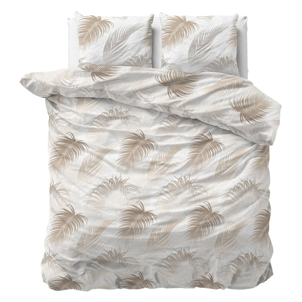 Polycotton Duvet Cover Set Jayda | Taupe | King Long - 240cm (W) x 220cm (L) - The Bedding & Blankets Store