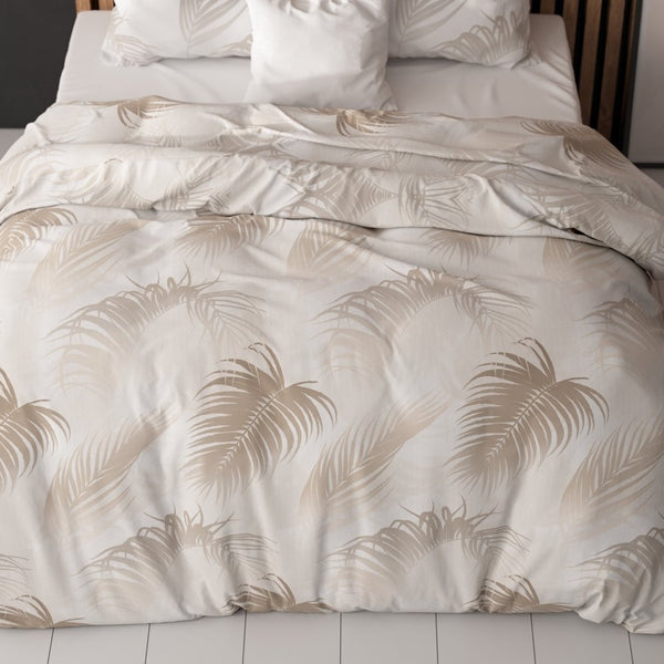Polycotton Duvet Cover Set Jayda | Taupe | King Long - 240cm (W) x 220cm (L) - The Bedding & Blankets Store