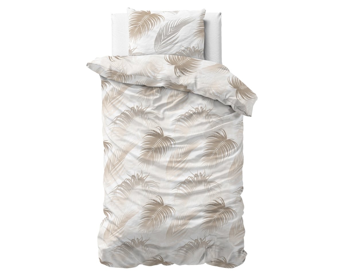 Polycotton Duvet Cover Set Jayda | Taupe | King Long - 240cm (W) x 220cm (L) - The Bedding & Blankets Store