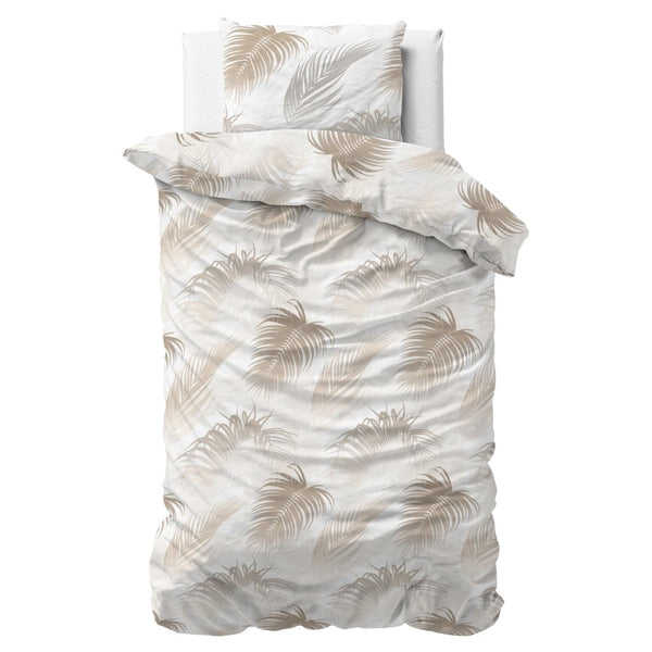 Polycotton Duvet Cover Set Jayda | Taupe | King Long - 240cm (W) x 220cm (L) - The Bedding & Blankets Store