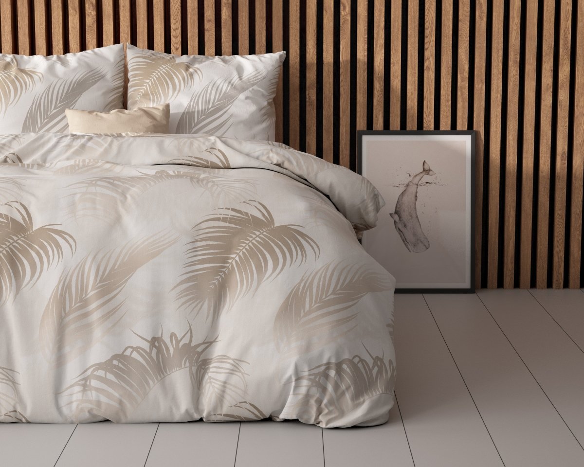 Polycotton Duvet Cover Set Jayda | Taupe | King Long - 240cm (W) x 220cm (L) - The Bedding & Blankets Store