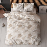 Polycotton Duvet Cover Set Jayda | Taupe | King Long - 240cm (W) x 220cm (L) - The Bedding & Blankets Store