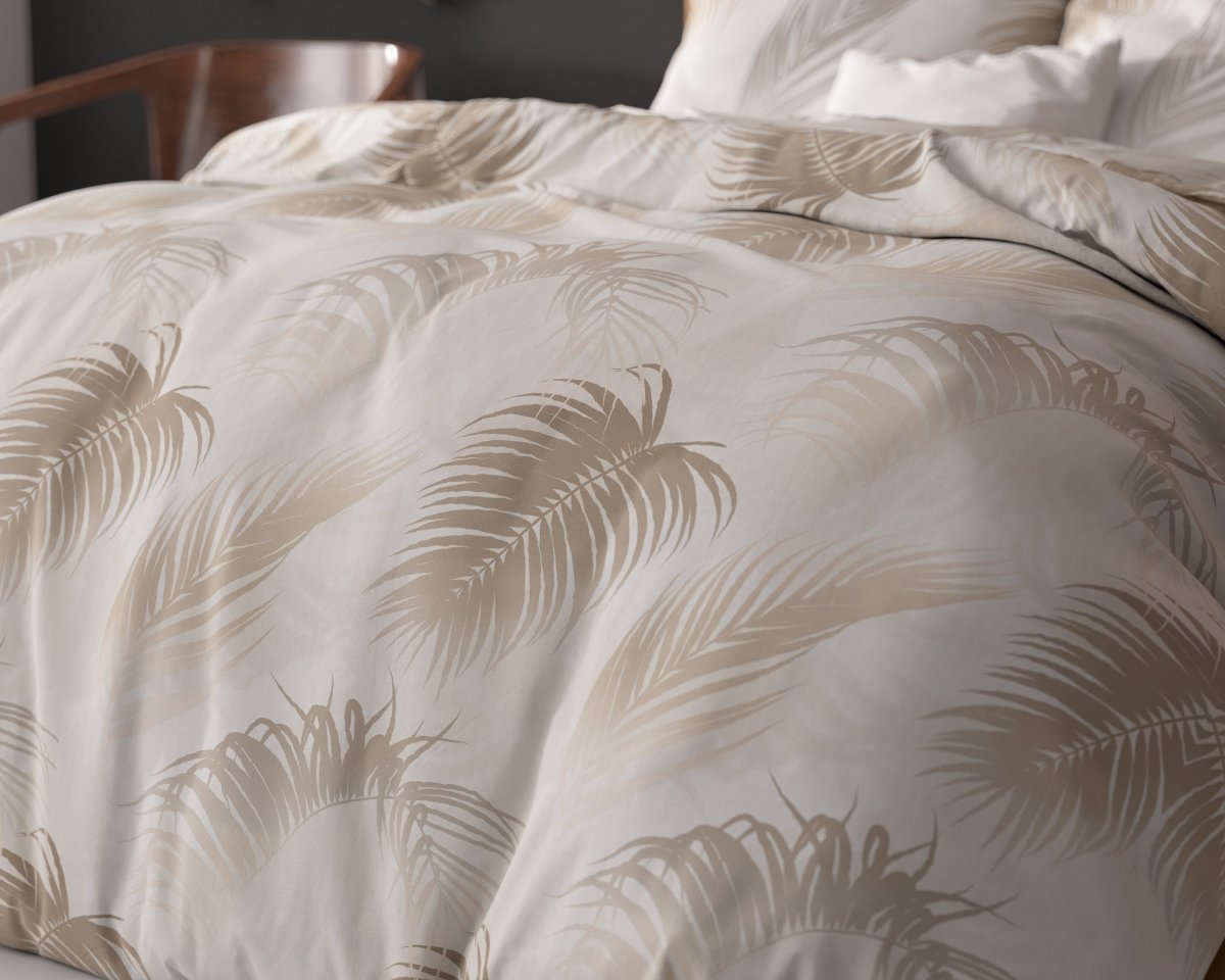 Polycotton Duvet Cover Set Jayda | Taupe | King Long - 240cm (W) x 220cm (L) - The Bedding & Blankets Store