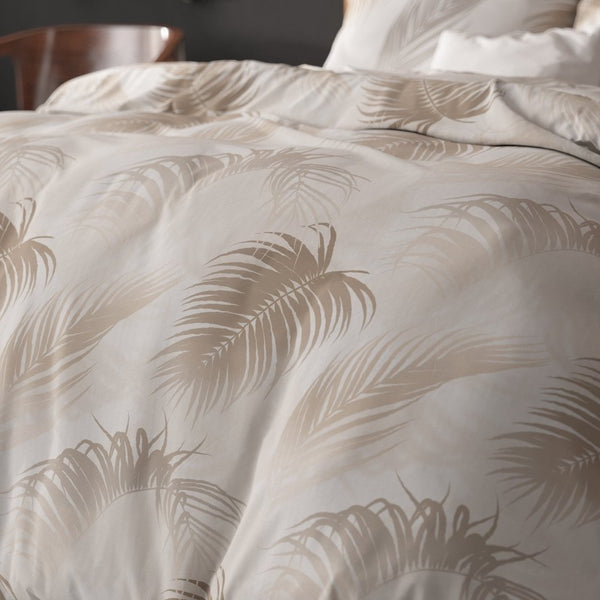 Polycotton Duvet Cover Set Jayda | Taupe | King Long - 240cm (W) x 220cm (L) - The Bedding & Blankets Store